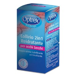 Presentazione grafica di Optrex Actidrops 2 in 1 Collirio Reidratante Occhi Secchi 10ml