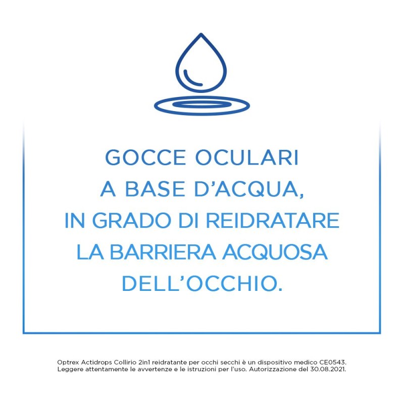 Pack ufficiale del prodotto Optrex Actidrops 2 in 1 Collirio Reidratante Occhi Secchi 10ml