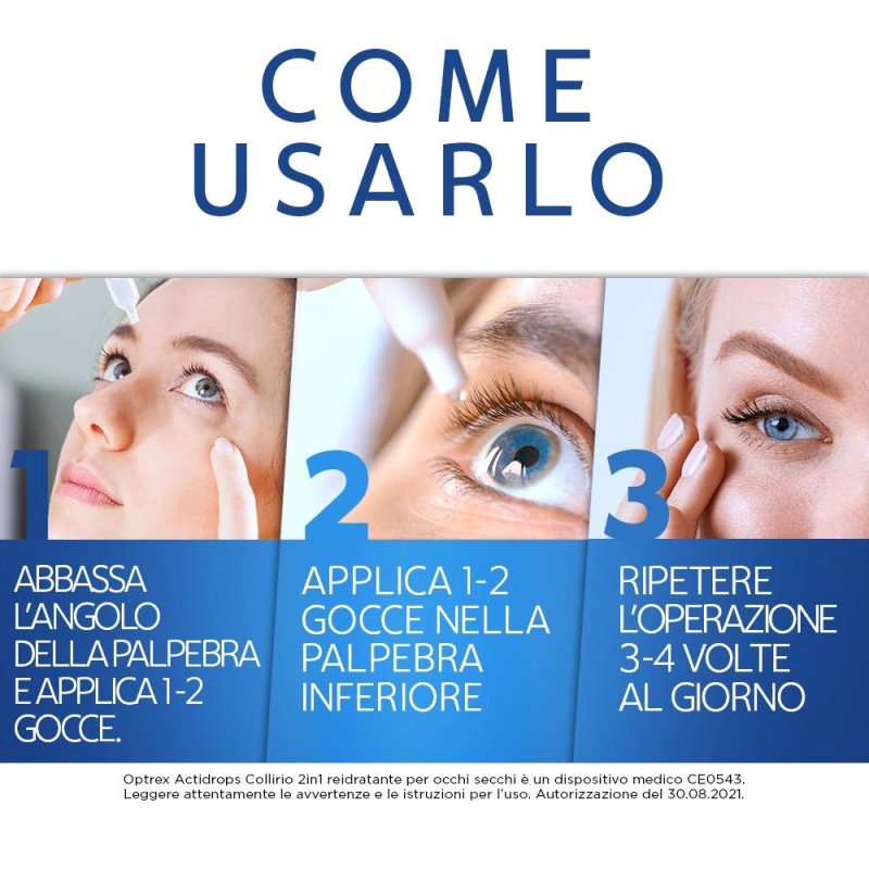 Scatola integra del prodotto Optrex Actidrops 2 in 1 Collirio Reidratante Occhi Secchi 10ml