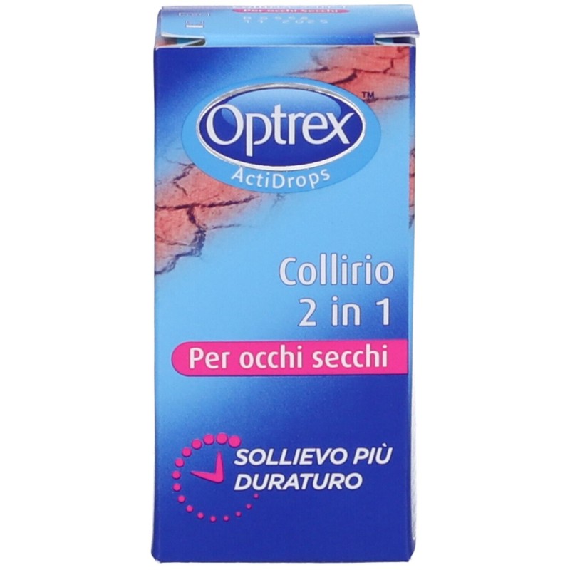 Scatola originale del prodotto Optrex Actidrops 2 in 1 Collirio Reidratante Occhi Secchi 10ml