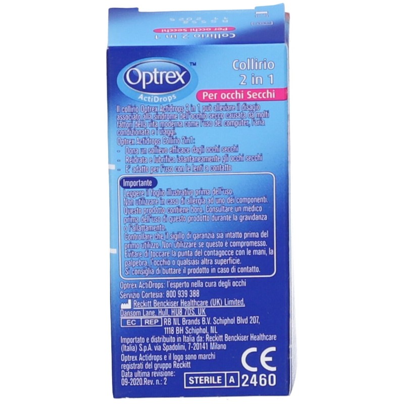 Foto ravvicinata di Optrex Actidrops 2 in 1 Collirio Reidratante Occhi Secchi 10ml