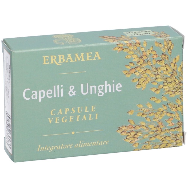 Presentazione grafica di Erbamea Capelli & Unghie per Fragilità 24 Capsule Vegetali Presentazione grafica di Erbamea Capelli & Unghie per Fragilità 24 Capsule Vegetali
