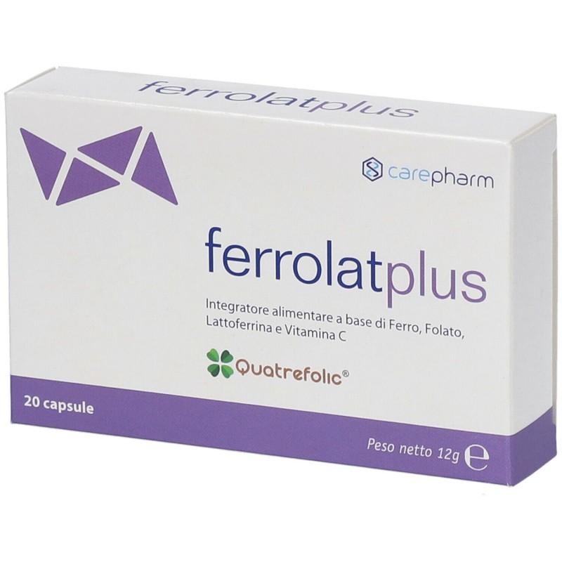 Foto ravvicinata di Ferrolat Plus Integratore Alimentare 20 Capsule Foto ravvicinata di Ferrolat Plus Integratore Alimentare 20 Capsule