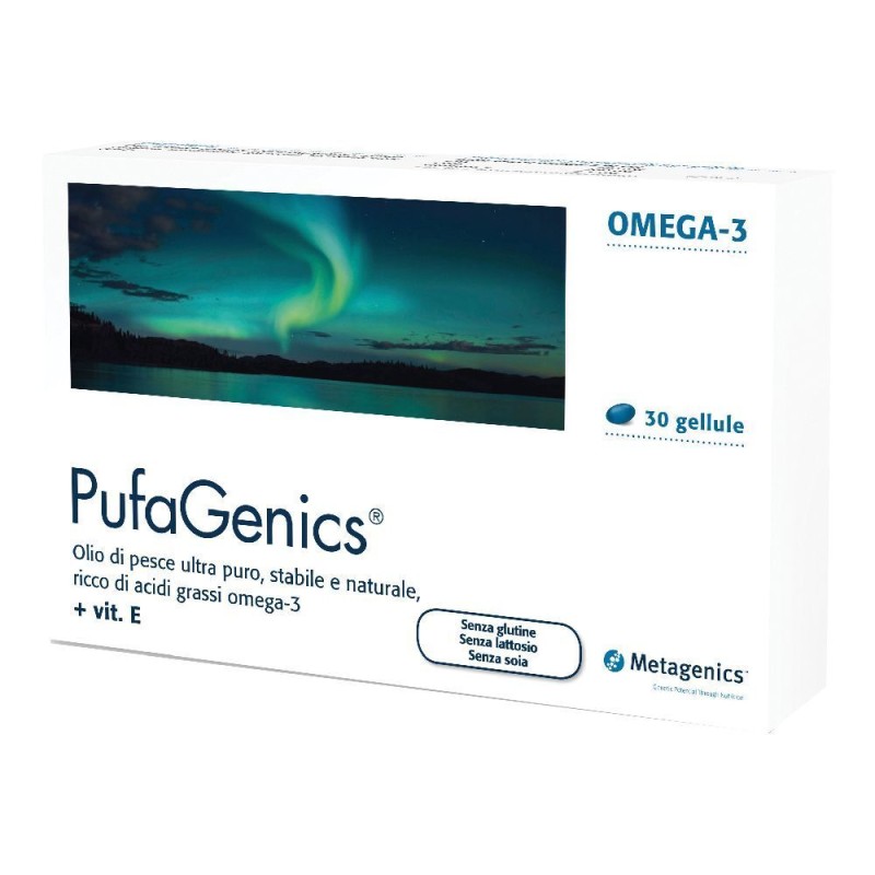 Vista del prodotto Metagenics Pufagenics Integratore con Omega-3 30 Capsule