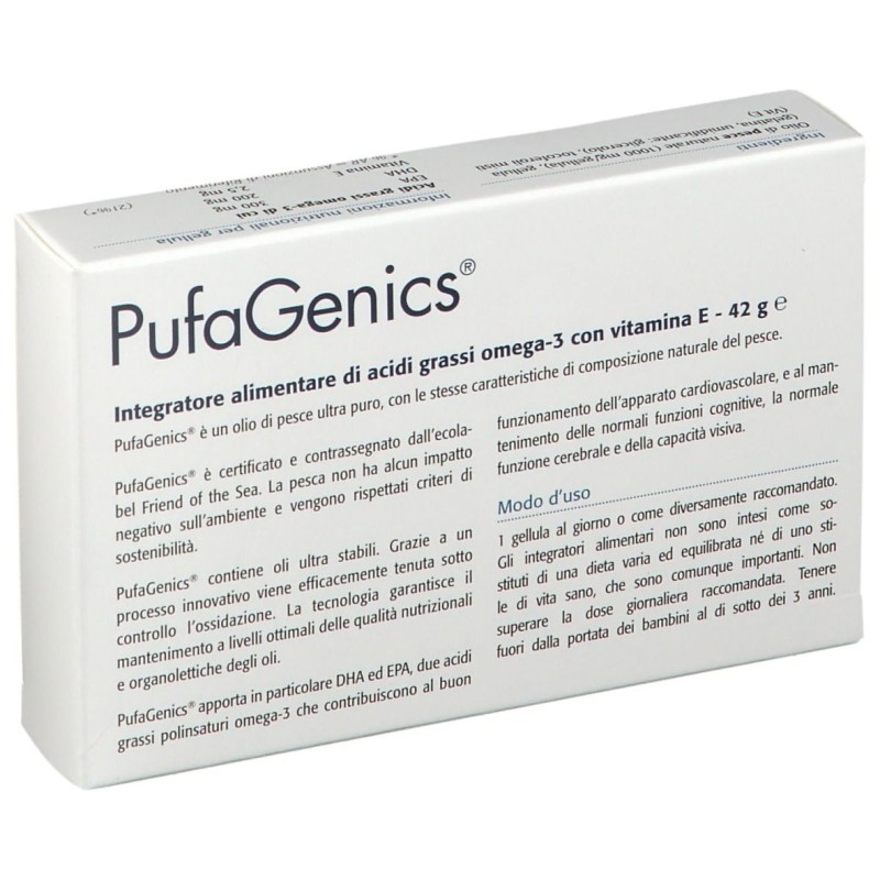 Pack ufficiale del prodotto Metagenics Pufagenics Integratore con Omega-3 30 Capsule