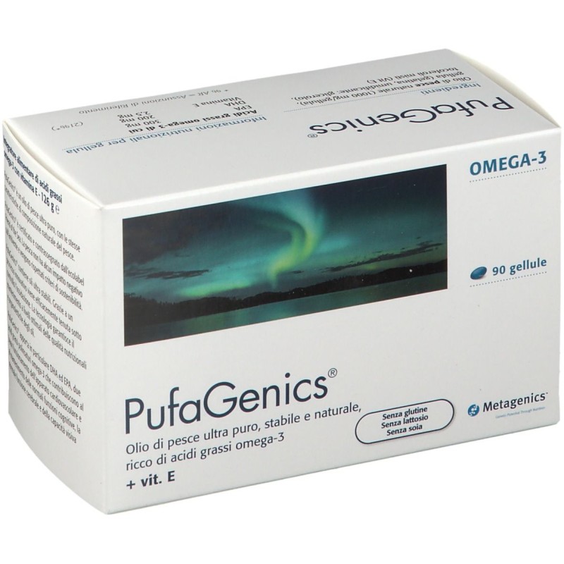 Packaging integro del prodotto Metagenics Pufagenics Integratore con Omega-3 90 Capsule Packaging integro del prodotto Metagenics Pufagenics Integratore con Omega-3 90 Capsule