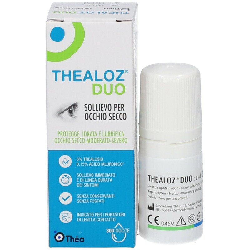 Aspetto del prodotto THEALOZ DUO SOLUZIONE OCULARE FLACONE 10 ML Aspetto del prodotto THEALOZ DUO SOLUZIONE OCULARE FLACONE 10 ML