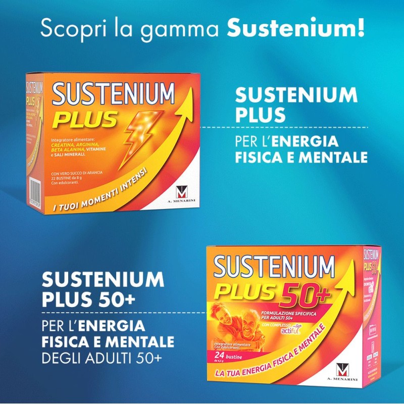 Presentazione grafica di Sustenium Memo Fosforo per Memoria e Concentrazione 10 Flaconcini