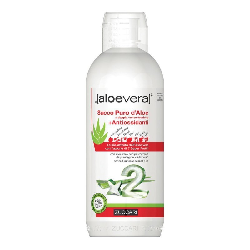 Scatola integra del prodotto Zuccari AloeVera2 Succo Puro 100% con Antiossidanti 1000ml