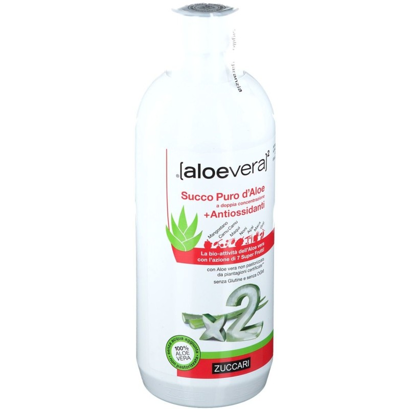 Packaging integro del prodotto Zuccari AloeVera2 Succo Puro 100% con Antiossidanti 1000ml