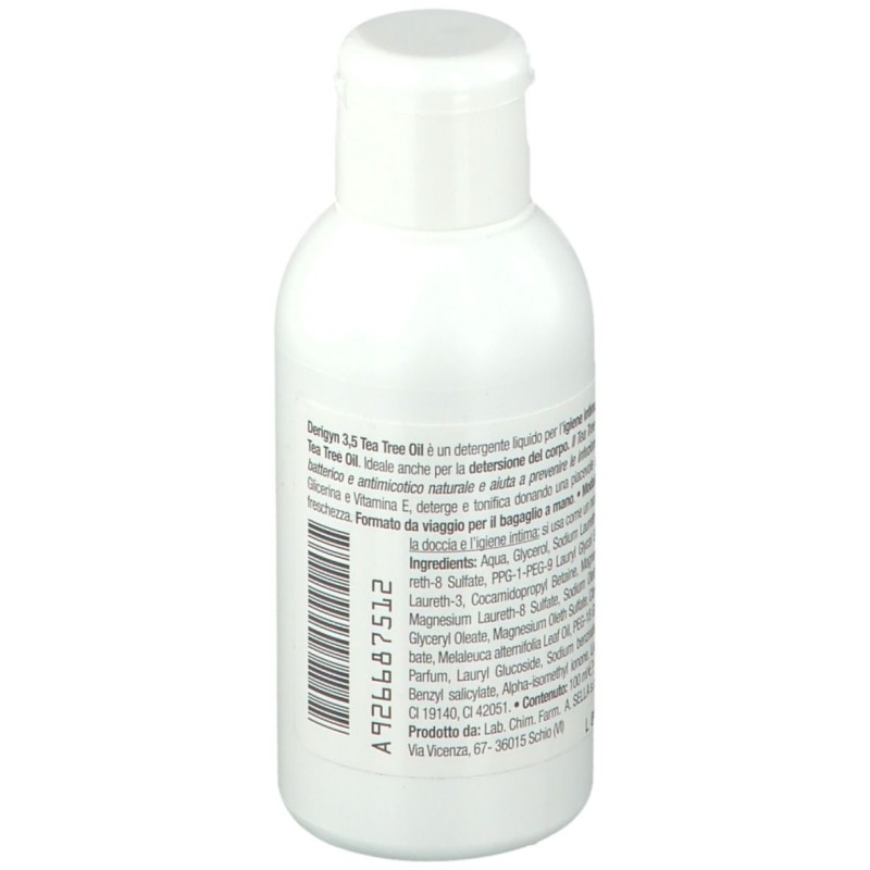 Primo piano di Derigyn Travel per Igiene Intima e Corpo 100ml Primo piano di Derigyn Travel per Igiene Intima e Corpo 100ml