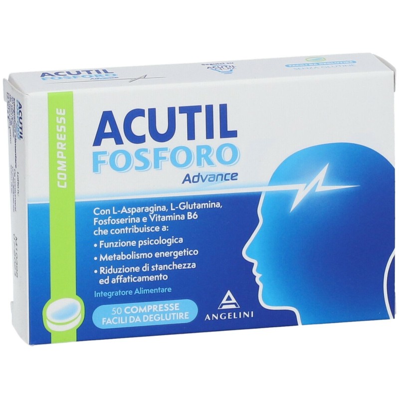 Pack ufficiale del prodotto Acutil Fosforo Advance Integratore Concentrazione e Memoria 50 Compresse Pack ufficiale del prodotto Acutil Fosforo Advance Integratore Concentrazione e Memoria 50 Compresse