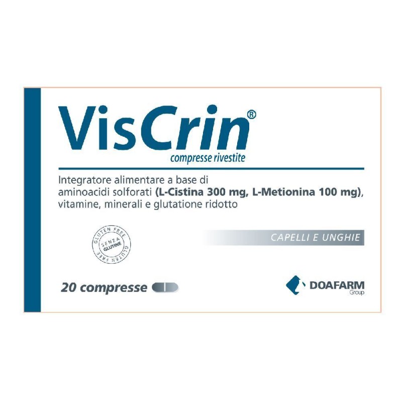Foto illustrativa del packaging di Viscrin Integratore per Pelle e Unghie 20 Compresse Foto illustrativa del packaging di Viscrin Integratore per Pelle e Unghie 20 Compresse