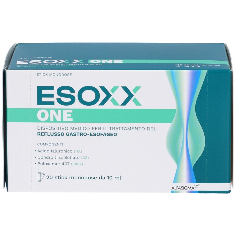 Dettaglio del packaging di Esoxx One per Reflusso 20 Stick Dettaglio del packaging di Esoxx One per Reflusso 20 Stick