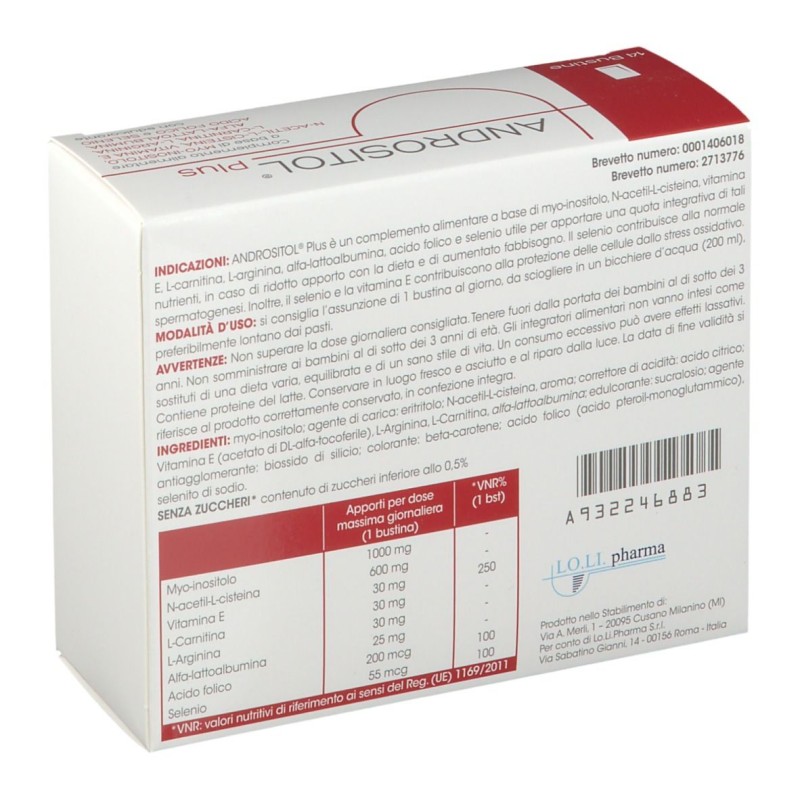 Visualizzazione chiara di Andrositol Plus Integratore per Fertilità Maschile 14 Bustine