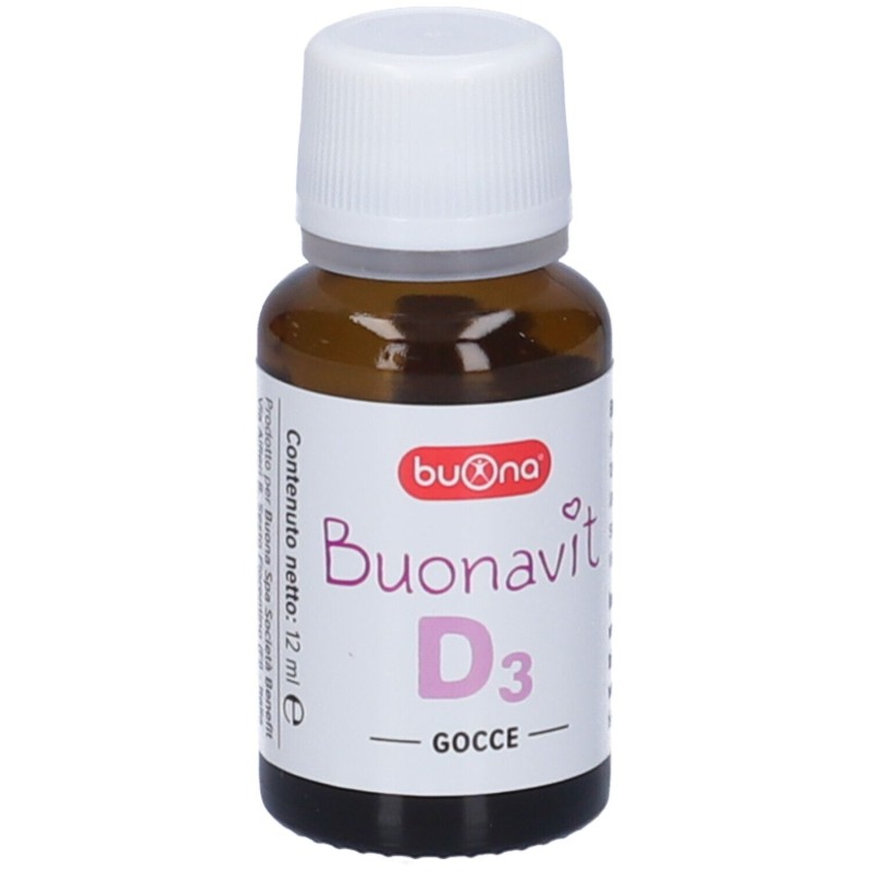 Presentazione grafica di Buonavit D3 Integratore Vitamina D3 Gocce 12ml