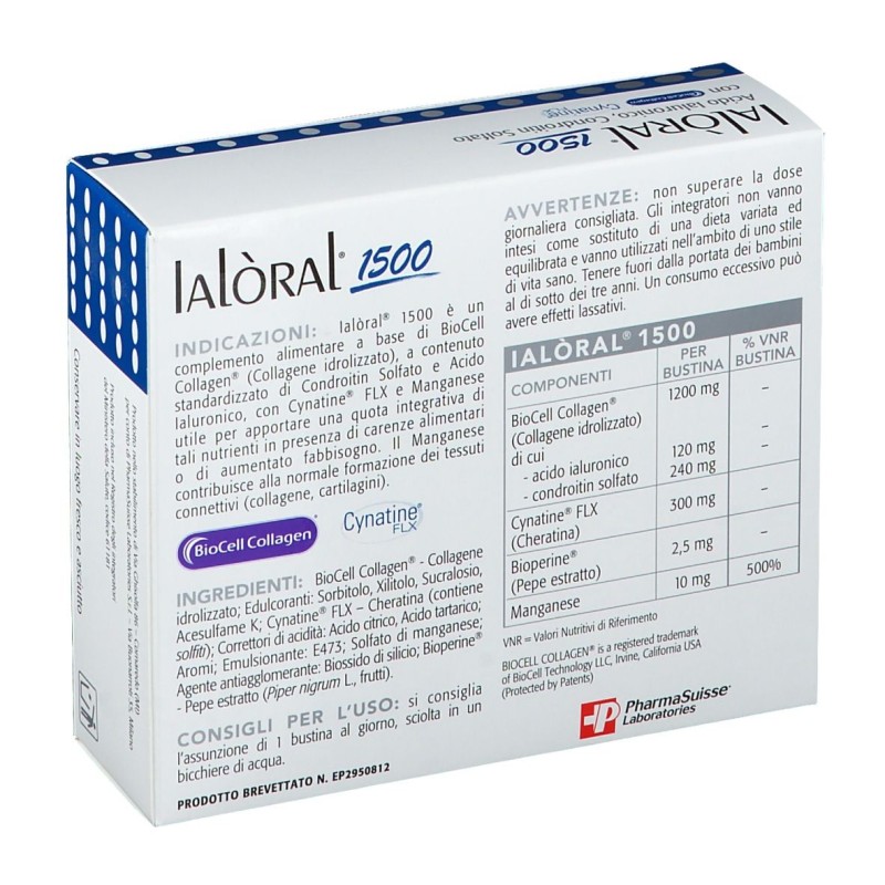 Scatola originale del prodotto Ialoral 1500 Integratore per Benessere Articolazioni 14 Bustine Scatola originale del prodotto Ialoral 1500 Integratore per Benessere Articolazioni 14 Bustine