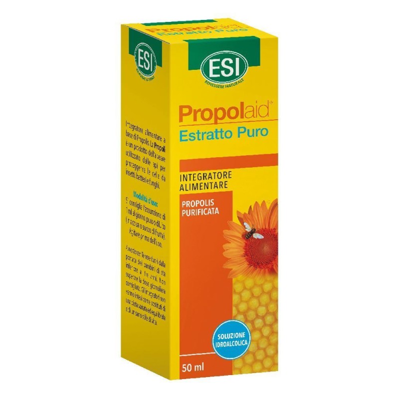 Foto illustrativa del packaging di Esi Propolaid Estratto Puro Propoli Difese Immunitarie 50 ml Foto illustrativa del packaging di Esi Propolaid Estratto Puro Propoli Difese Immunitarie 50 ml