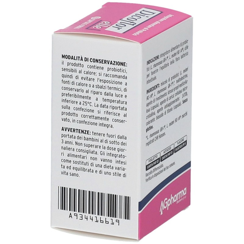 Presentazione grafica di Dicoflor Elle Integratore per Flora Batterica 28 Capsule