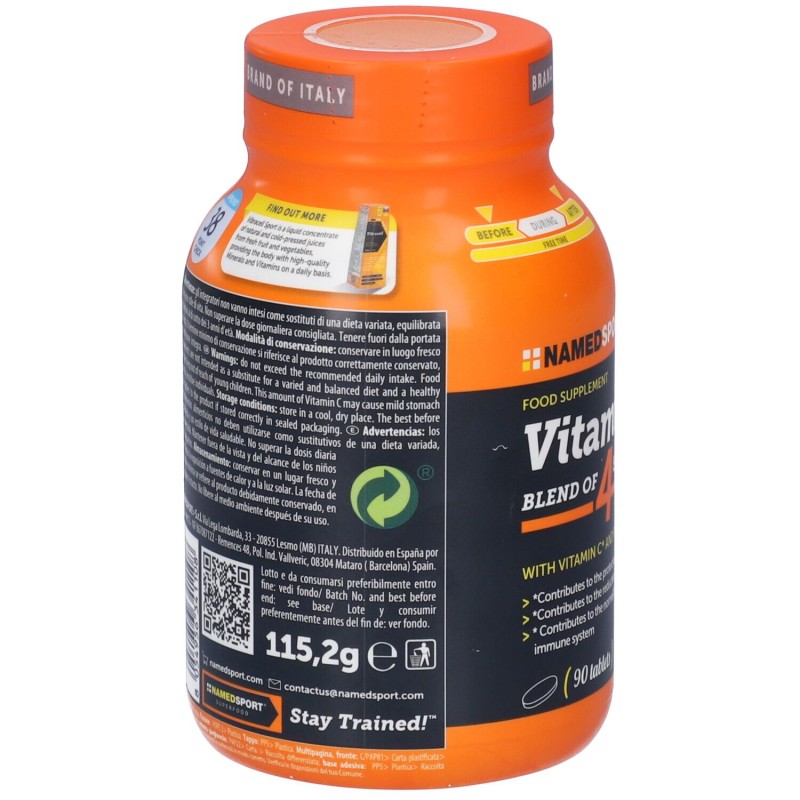 Scatola originale del prodotto Named Sport VitaminC 4Natural Blend Integratore per Sportivi 90 Compresse Scatola originale del prodotto Named Sport VitaminC 4Natural Blend Integratore per Sportivi 90 Compresse