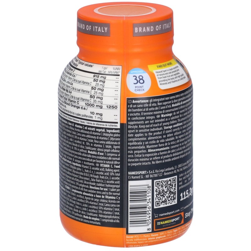 Packaging integro del prodotto Named Sport VitaminC 4Natural Blend Integratore per Sportivi 90 Compresse Packaging integro del prodotto Named Sport VitaminC 4Natural Blend Integratore per Sportivi 90 Compresse