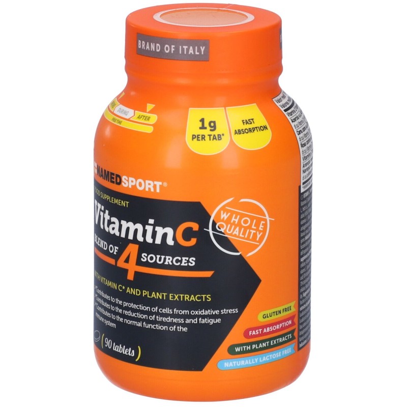 Confezione commerciale diNamed Sport VitaminC 4Natural Blend Integratore per Sportivi 90 Compresse Confezione commerciale diNamed Sport VitaminC 4Natural Blend Integratore per Sportivi 90 Compresse