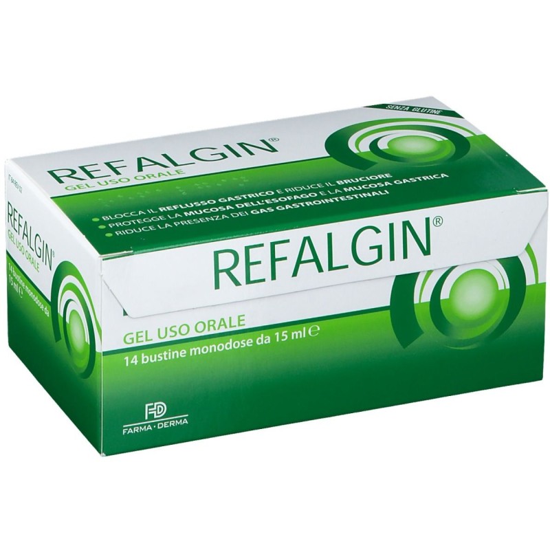 Vista del prodotto Farma-Derma Refalgin Gel Soluzione per Reflusso Gastrico 14 Bustine