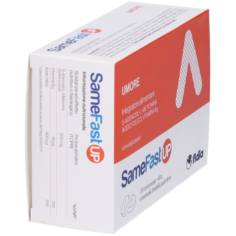 Vista del prodotto Samefast Up Integratore Ricostituente e per Umore 20 Compresse Orosolubili Vista del prodotto Samefast Up Integratore Ricostituente e per Umore 20 Compresse Orosolubili