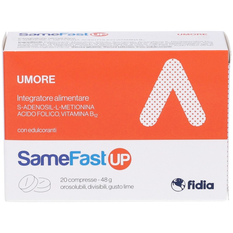 Pack ufficiale del prodotto Samefast Up Integratore Ricostituente e per Umore 20 Compresse Orosolubili Pack ufficiale del prodotto Samefast Up Integratore Ricostituente e per Umore 20 Compresse Orosolubili