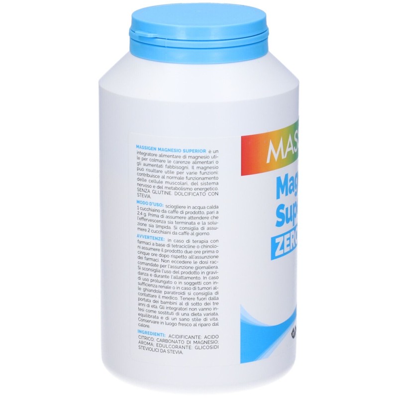 Vista del prodotto Marco Viti Massigen Magnesio Superior Zero Zuccheri Integratore 300g