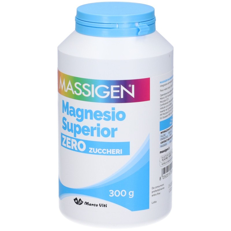 Pack ufficiale del prodotto Marco Viti Massigen Magnesio Superior Zero Zuccheri Integratore 300g