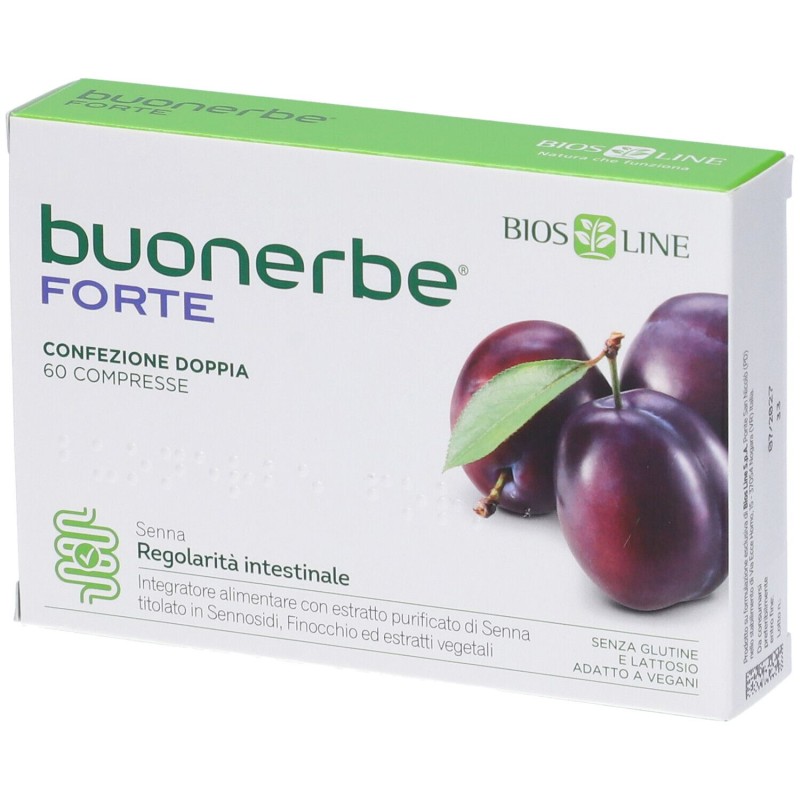 Scatola originale del prodotto Buonerbe Forte Integratore per Regolarità Intestinale 60 Compresse