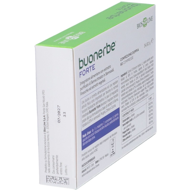 Confezione commerciale diBuonerbe Forte Integratore per Regolarità Intestinale 60 Compresse