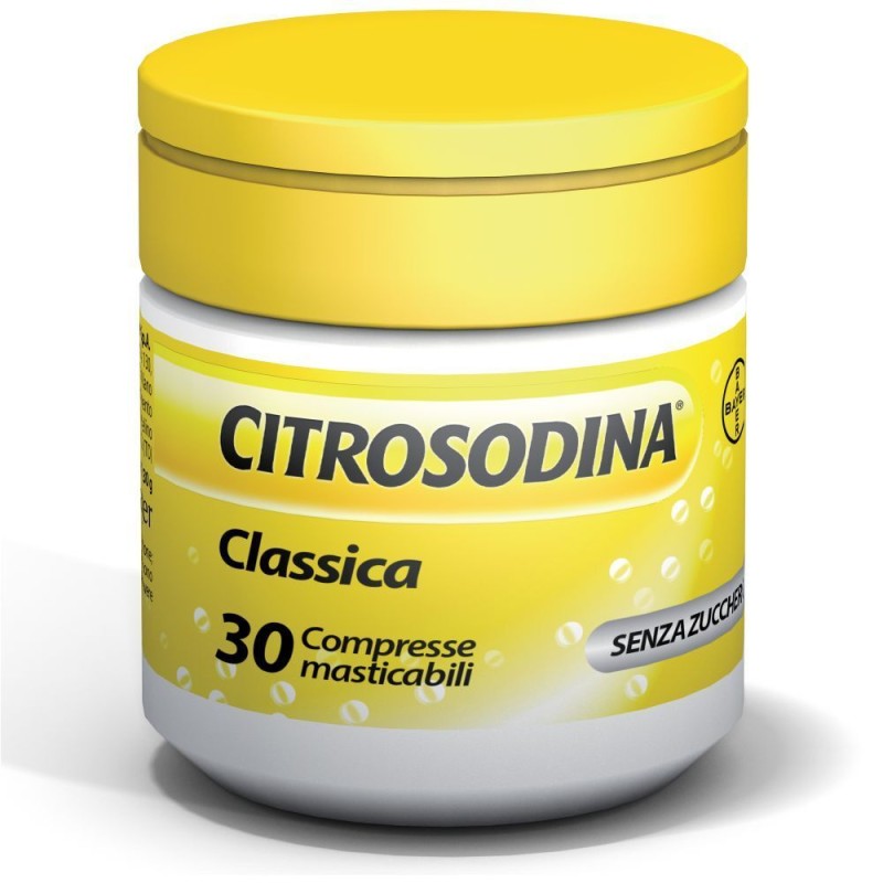 Confezione commerciale diCitrosodina per Digestione e Acidità 30 Compresse Masticabili Confezione commerciale diCitrosodina per Digestione e Acidità 30 Compresse Masticabili