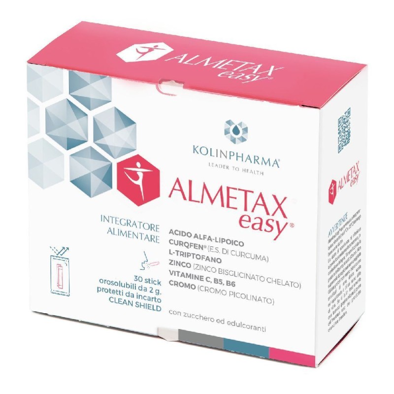 Presentazione grafica di Almetax Easy Integratore 30 Bustine Orosolubili