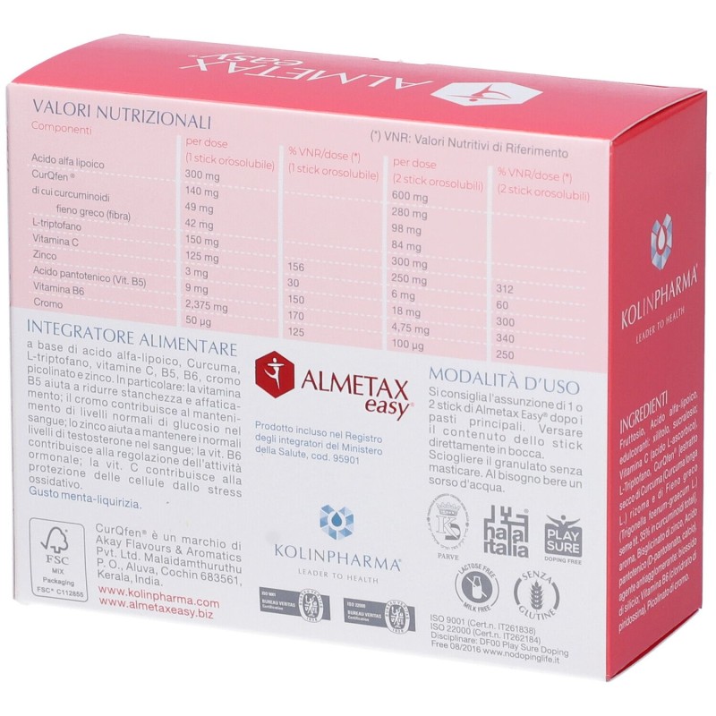 Aspetto del prodotto Almetax Easy Integratore 30 Bustine Orosolubili