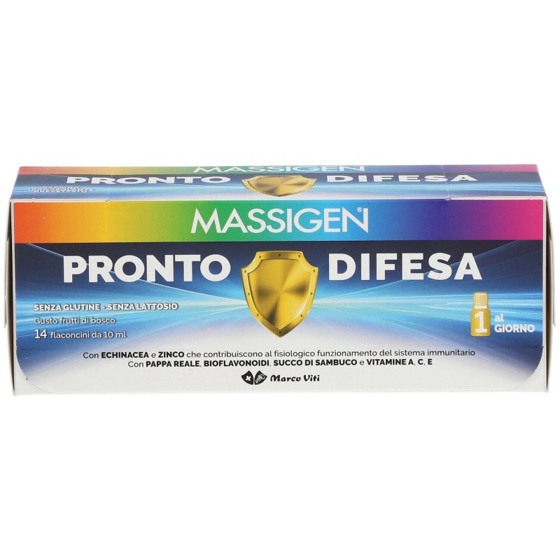 Aspetto del prodotto Massigen Pronto Difesa Integratore per Sistema Immunitario 14 Flaconcini Aspetto del prodotto Massigen Pronto Difesa Integratore per Sistema Immunitario 14 Flaconcini