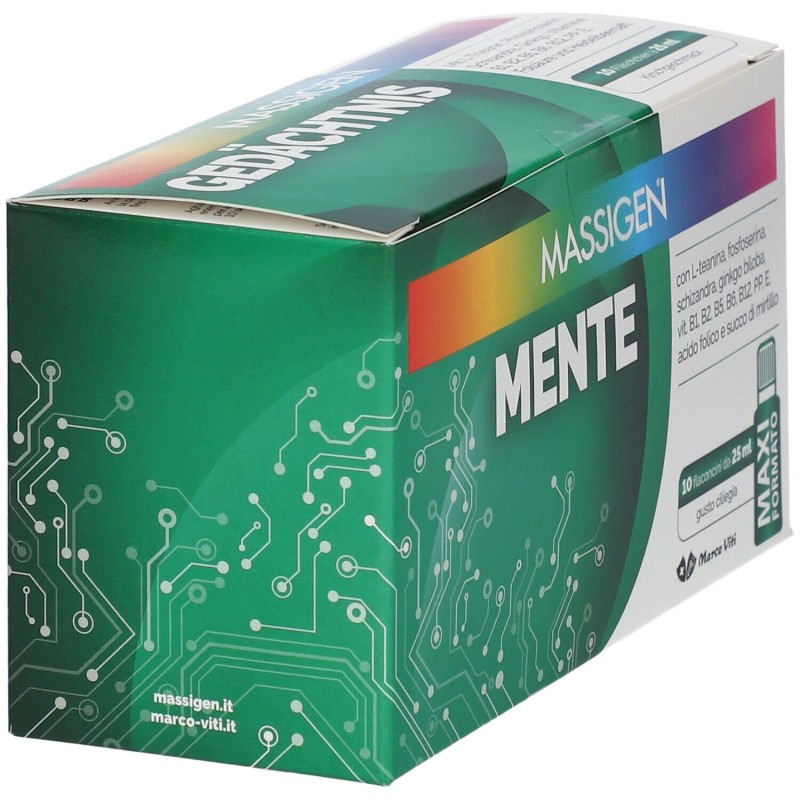 Vista del prodotto Massigen Mente Integratore Tonico per Concentrazione 10 Flaconcini 25ml