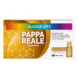 Scatola integra del prodotto Massigen Pappa Reale Integratore Ricostituente 10 Flaconcini 25ml