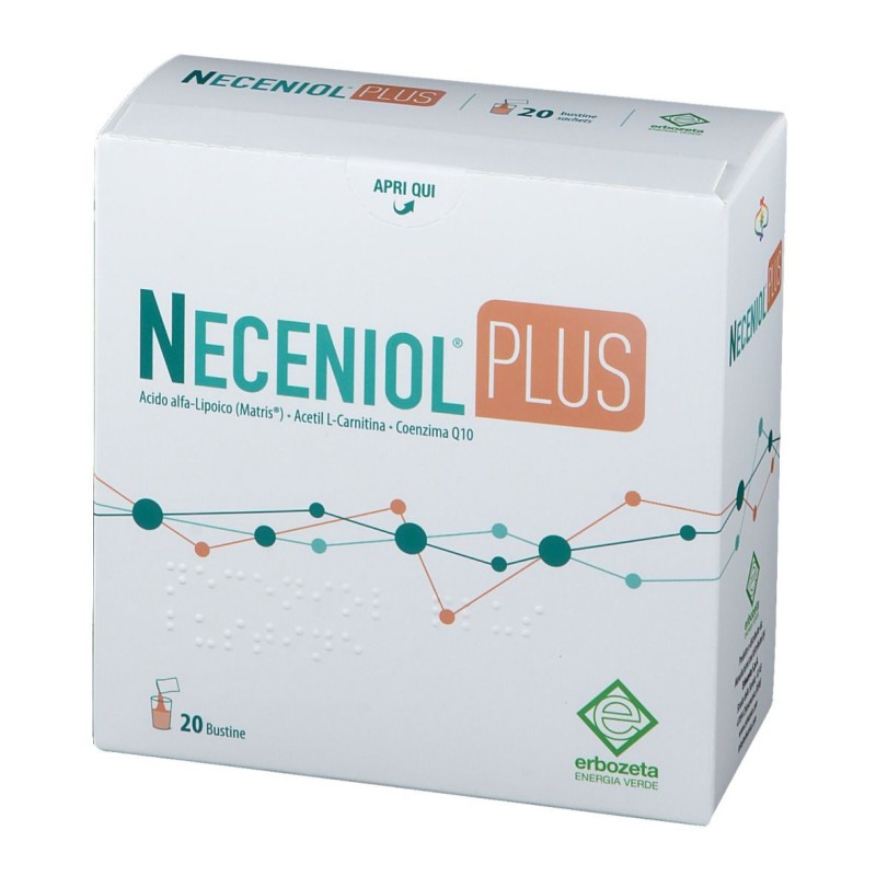 Confezione sigillata di Neceniol Plus Integratore Antiossidante 20 Bustine