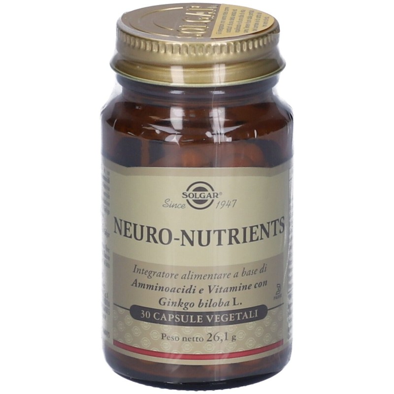 Foto ravvicinata di Solgar Neuro Nutrients Integratore per Memoria, Stanchezza e Sistema Nervoso 30 Capsule