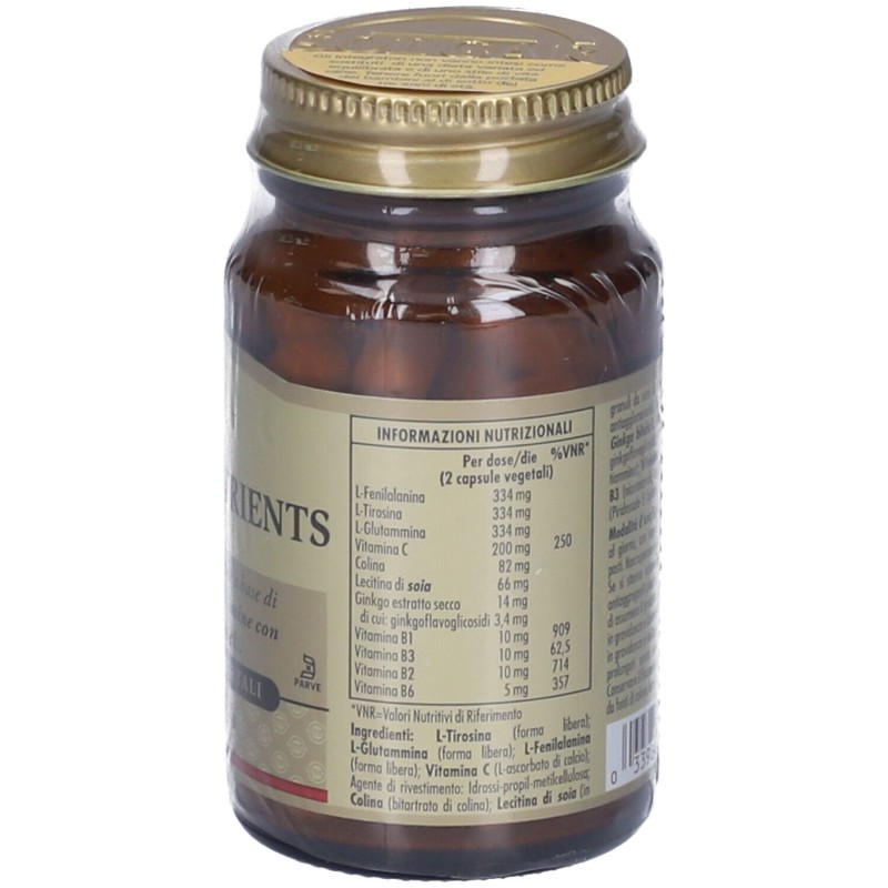 Primo piano di Solgar Neuro Nutrients Integratore per Memoria, Stanchezza e Sistema Nervoso 30 Capsule