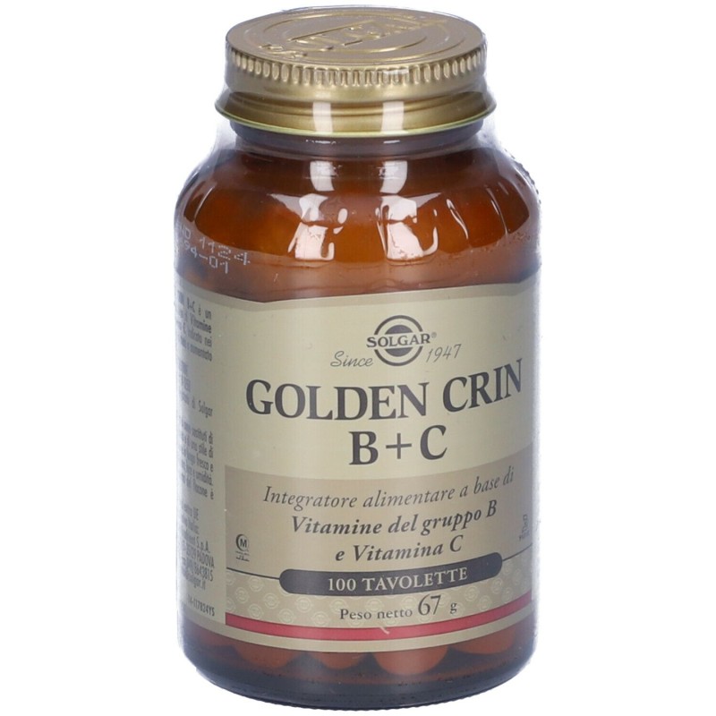 Foto ravvicinata di Solgar Golden Crin B+C Integratore Vitaminico 100 Tavolette Foto ravvicinata di Solgar Golden Crin B+C Integratore Vitaminico 100 Tavolette