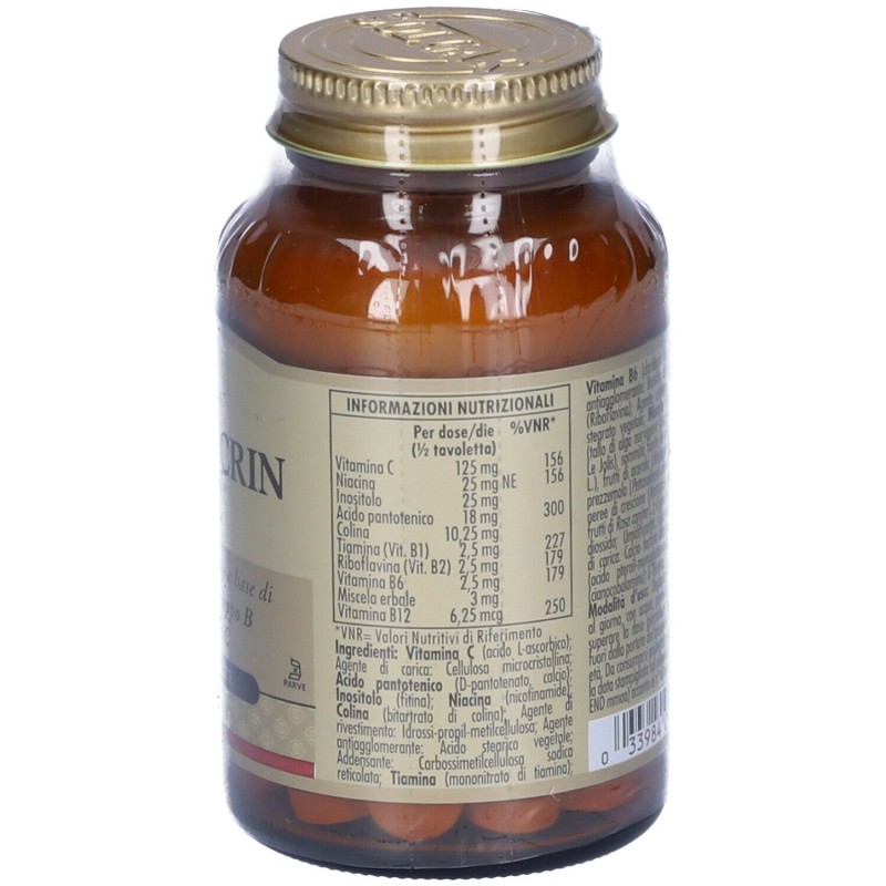 Foto illustrativa del packaging di Solgar Golden Crin B+C Integratore Vitaminico 100 Tavolette Foto illustrativa del packaging di Solgar Golden Crin B+C Integratore Vitaminico 100 Tavolette