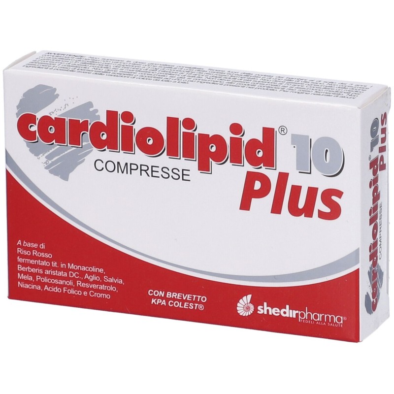 Dettaglio del packaging di Shedir Cardiolipid 10 Plus Integratore per il Colesterolo 30 Compresse Dettaglio del packaging di Shedir Cardiolipid 10 Plus Integratore per il Colesterolo 30 Compresse