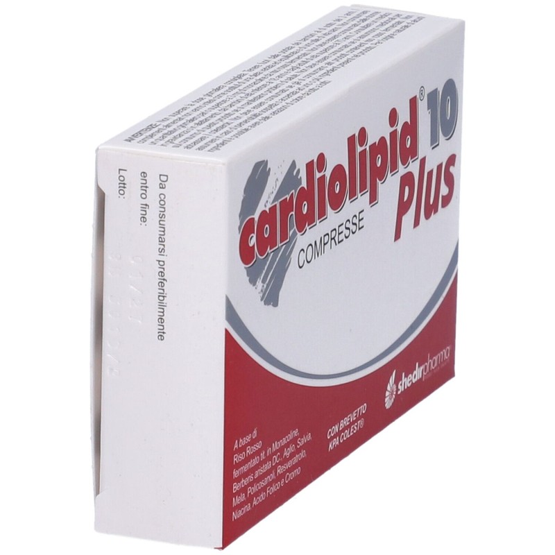 Primo piano di Shedir Cardiolipid 10 Plus Integratore per il Colesterolo 30 Compresse Primo piano di Shedir Cardiolipid 10 Plus Integratore per il Colesterolo 30 Compresse