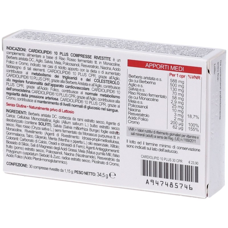 Vista del prodotto Shedir Cardiolipid 10 Plus Integratore per il Colesterolo 30 Compresse Vista del prodotto Shedir Cardiolipid 10 Plus Integratore per il Colesterolo 30 Compresse