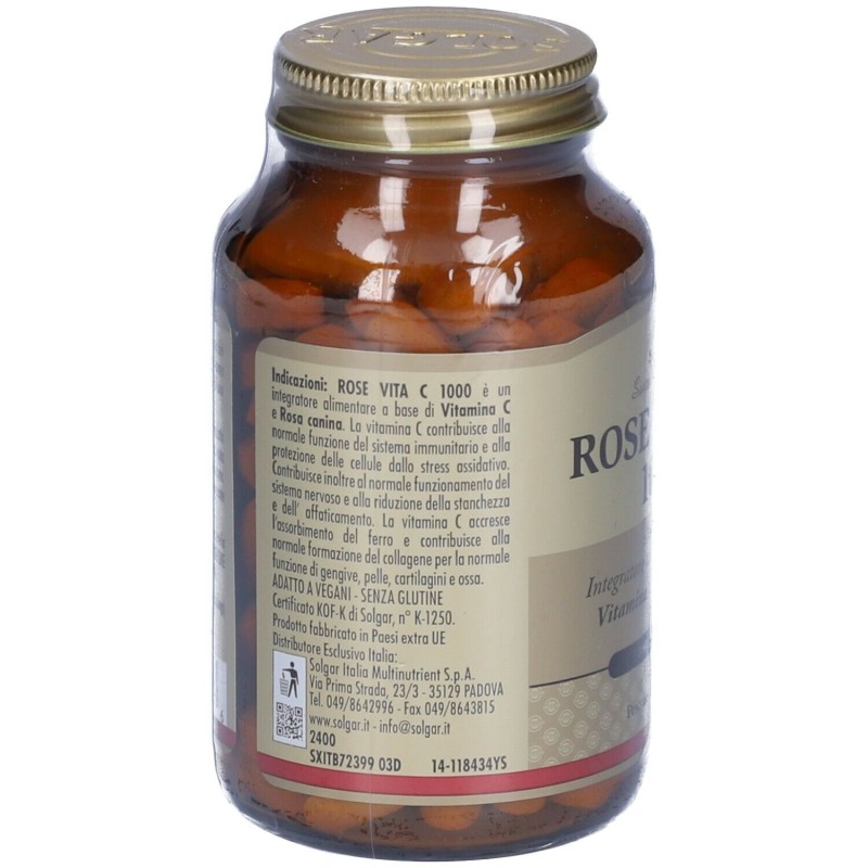 Foto ravvicinata di Solgar Rose Vita C 1000 Integratore Vitamina C 100 Tavolette Foto ravvicinata di Solgar Rose Vita C 1000 Integratore Vitamina C 100 Tavolette