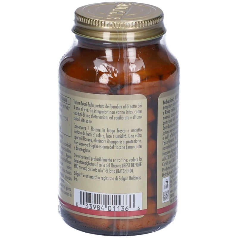 Confezione commerciale diSolgar Rose Vita C 1000 Integratore Vitamina C 100 Tavolette Confezione commerciale diSolgar Rose Vita C 1000 Integratore Vitamina C 100 Tavolette