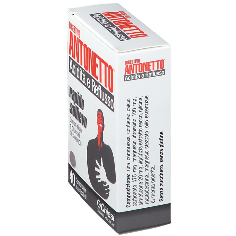 Scatola integra del prodotto Digestivo Antonetto 40 Compresse Masticabili Gusto Classico Scatola integra del prodotto Digestivo Antonetto 40 Compresse Masticabili Gusto Classico